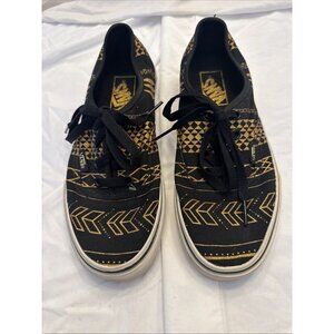 Vans Black and Gold Aztec Print Sneakers Very Good Condition 6.5 Womens